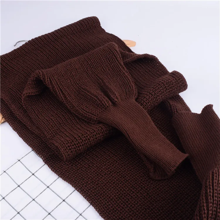 Autumn And Winter Wool Scarf  Men And Women's Long Neck Shawl With Sleeves Knitted Scarf display picture 15