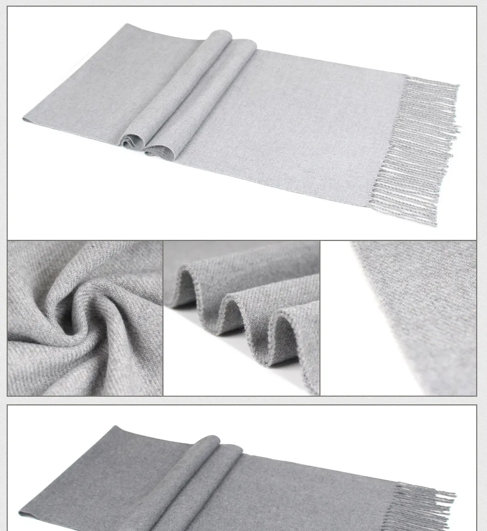 Autumn And Winter  Designed New Low Price Simple Color Men's Scarf Cashmere Tassel Scarf Gift display picture 4