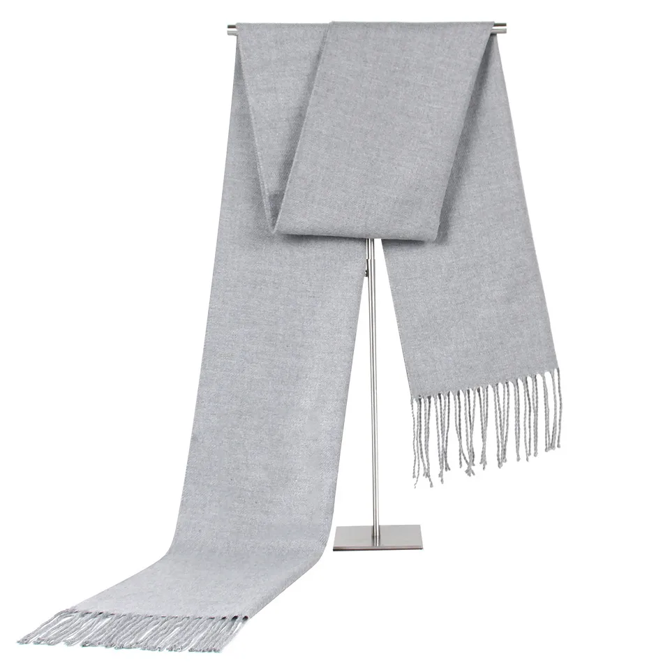 Autumn And Winter  Designed New Low Price Simple Color Men's Scarf Cashmere Tassel Scarf Gift display picture 7