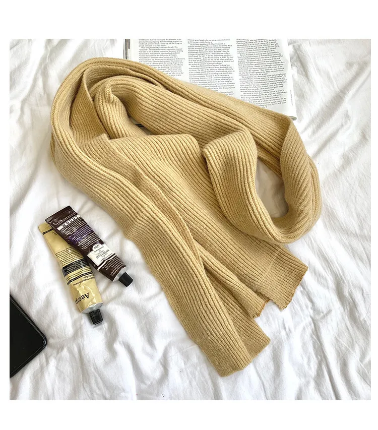 Korean-style  New Scarf Women's Winter  Soft Warm Knitted Thickened Instagram Style Fashionable Scarf For Students display picture 5