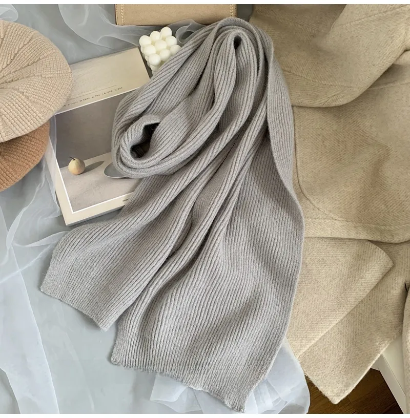 Korean-style  New Scarf Women's Winter  Soft Warm Knitted Thickened Instagram Style Fashionable Scarf For Students display picture 8