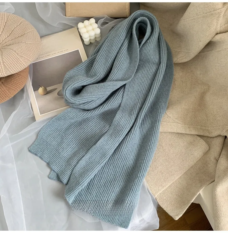 Korean-style  New Scarf Women's Winter  Soft Warm Knitted Thickened Instagram Style Fashionable Scarf For Students display picture 9