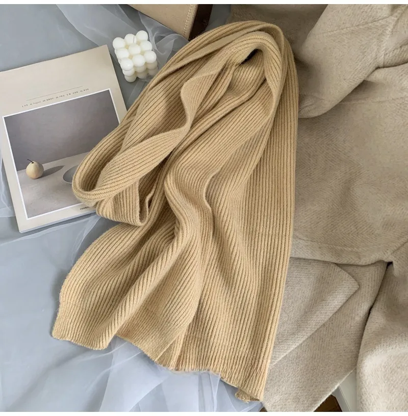 Korean-style  New Scarf Women's Winter  Soft Warm Knitted Thickened Instagram Style Fashionable Scarf For Students display picture 10