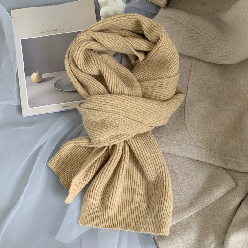Korean-style  New Scarf Women's Winter  Soft Warm Knitted Thickened Instagram Style Fashionable Scarf For Students display picture 13