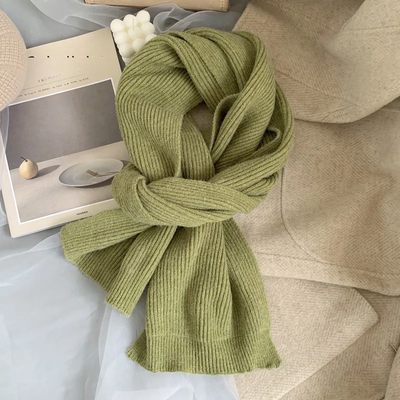 Korean-style  New Scarf Women's Winter  Soft Warm Knitted Thickened Instagram Style Fashionable Scarf For Students display picture 14