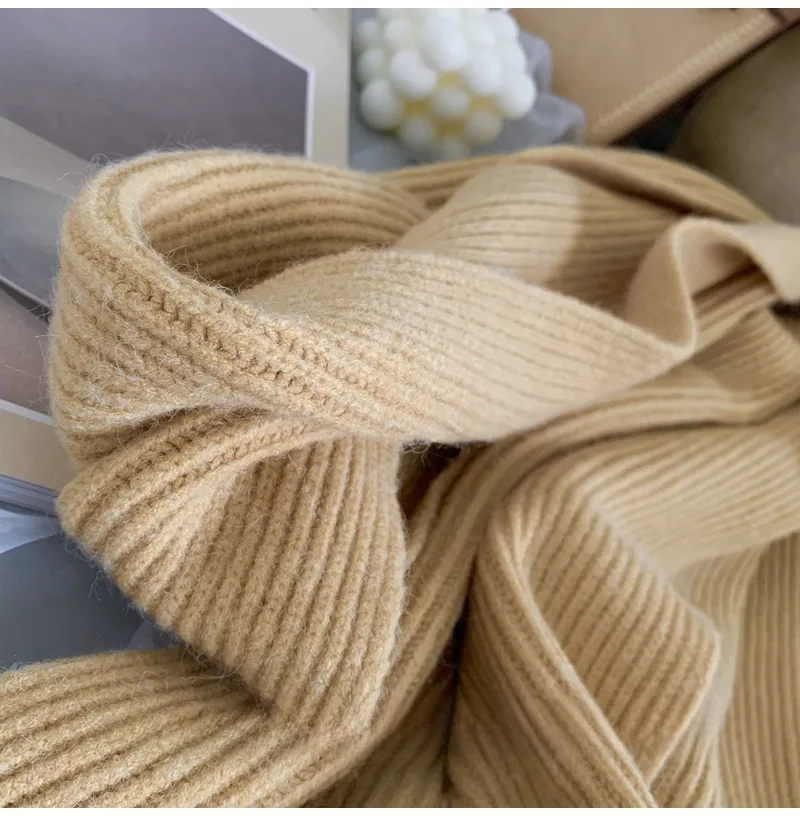 Korean-style  New Scarf Women's Winter  Soft Warm Knitted Thickened Instagram Style Fashionable Scarf For Students display picture 15