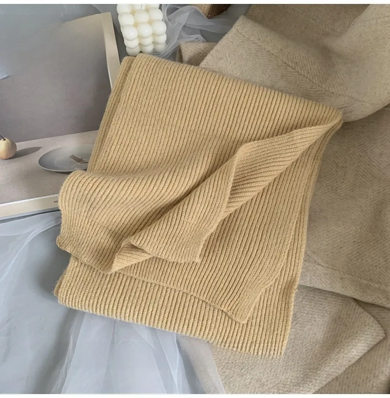 Korean-style  New Scarf Women's Winter  Soft Warm Knitted Thickened Instagram Style Fashionable Scarf For Students display picture 16