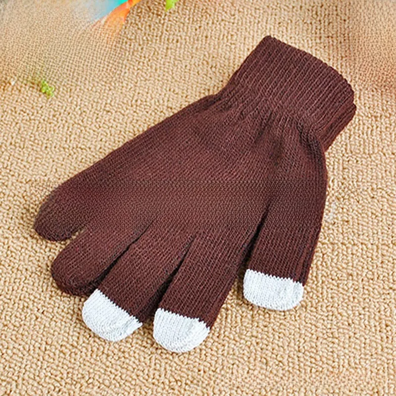 Autumn And Winter Plush Thick Touch Screen And Thin Acrylic Warm Cold-proof Knitted Wool Touch Screen Gloves Wholesale display picture 2