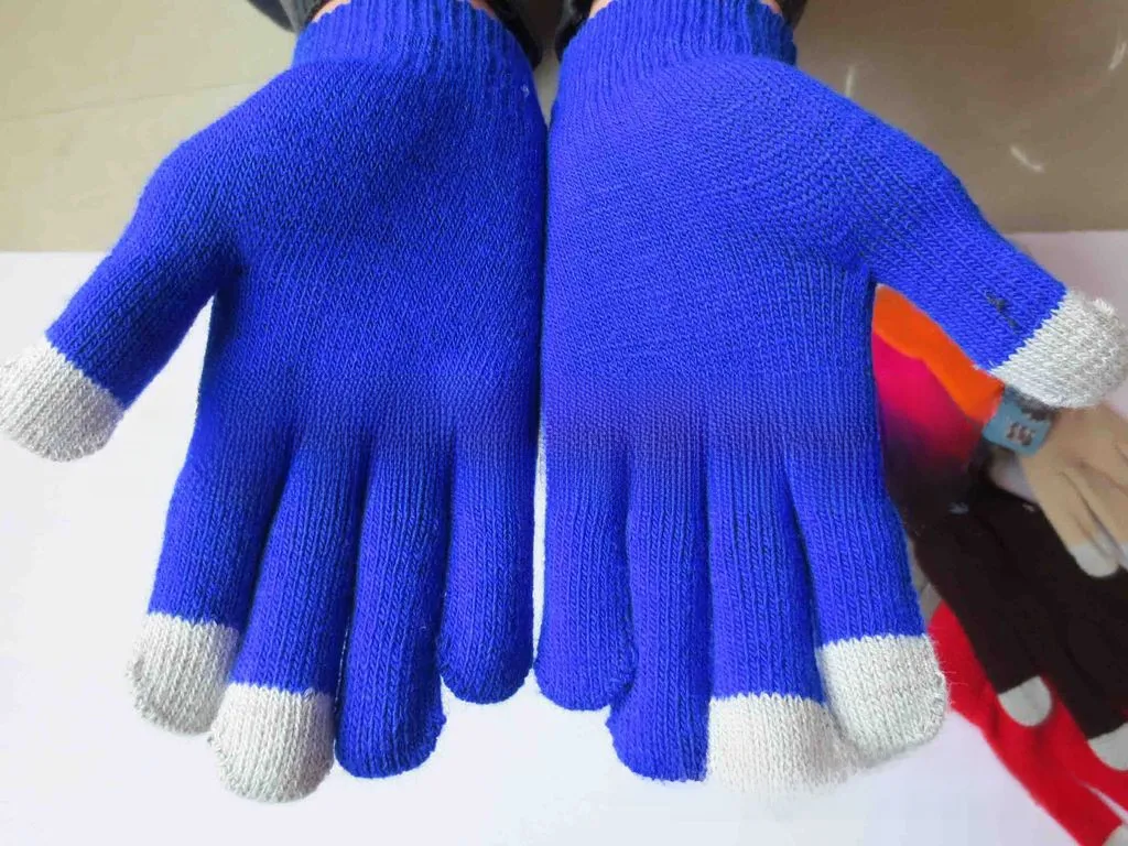 Autumn And Winter Plush Thick Touch Screen And Thin Acrylic Warm Cold-proof Knitted Wool Touch Screen Gloves Wholesale display picture 8