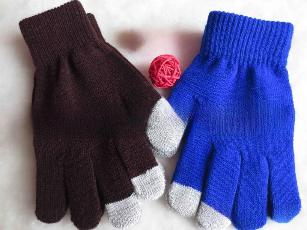 Autumn And Winter Plush Thick Touch Screen And Thin Acrylic Warm Cold-proof Knitted Wool Touch Screen Gloves Wholesale display picture 12
