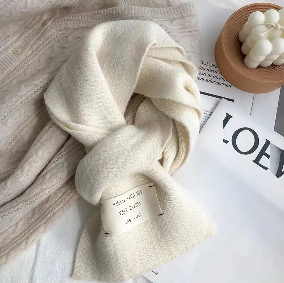 Korean Style Simple  Wool Scarf Women's Autumn And Winter Fashion New Japanese Style  Student Knitted Scarf Couple display picture 4