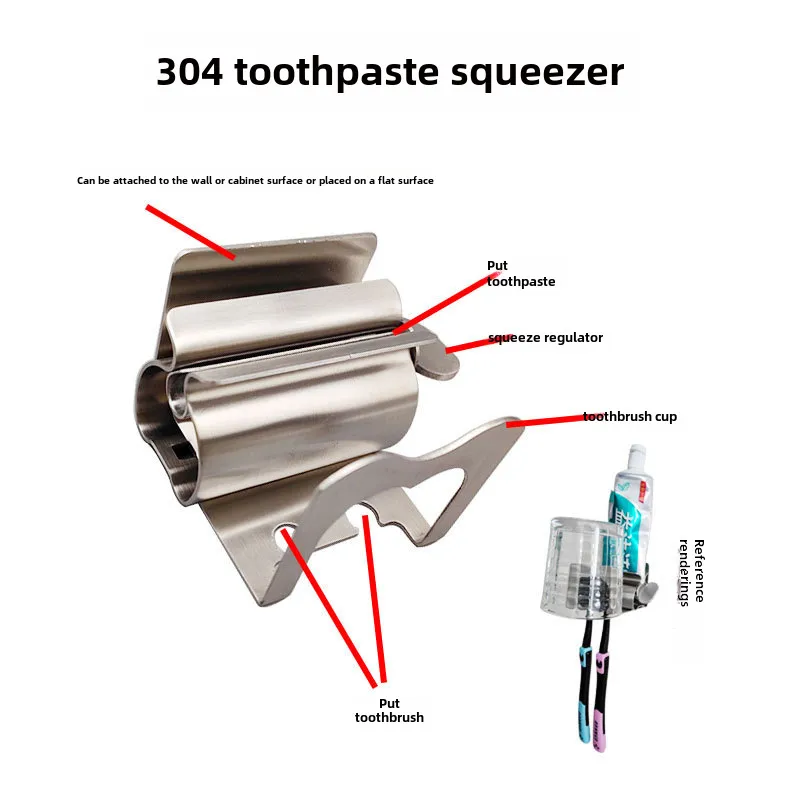 304 Stainless Steel Toothpaste Squeezer Manual Spinning Toothpaste Facial Cleanser Skin Care Products Hair Cream Squeezer Wholesale display picture 4
