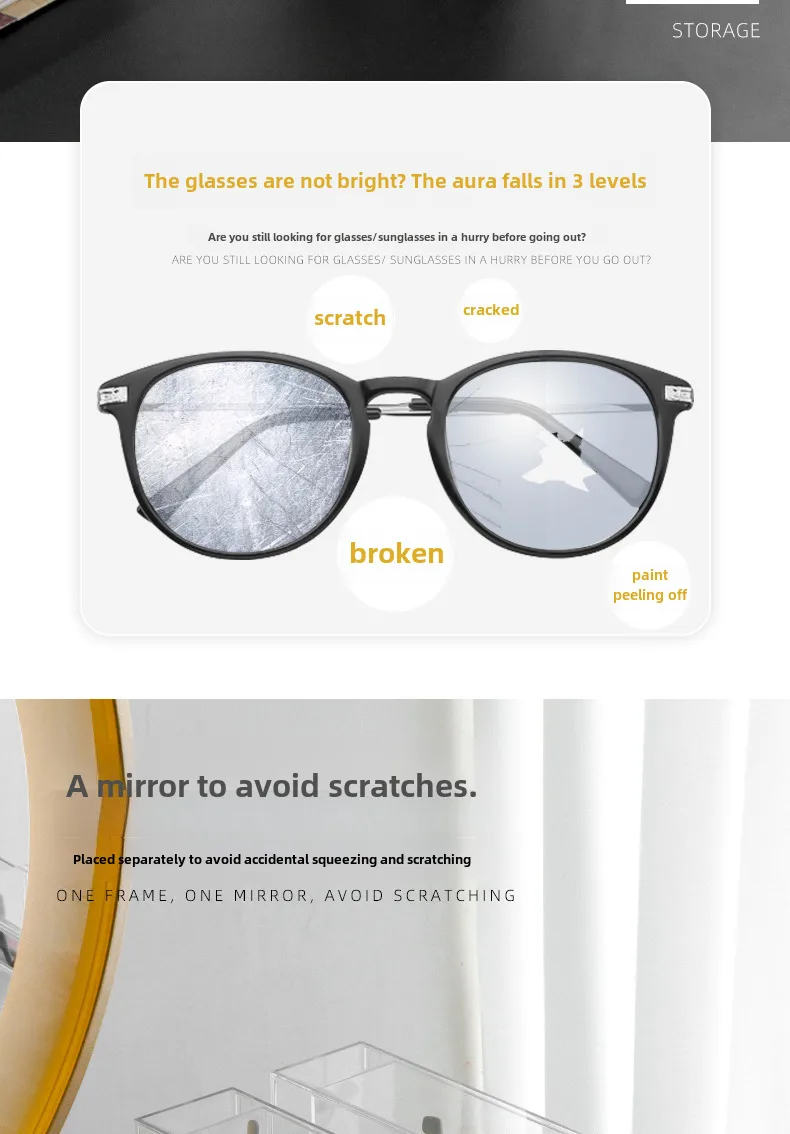 New Sunglasses Box Internet-famous Glasses Storage Box Acrylic Transparent 4-layer Display Rack Dust-proof Colored Contact Glasses display picture 2