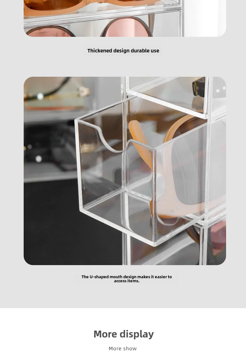 New Sunglasses Box Internet-famous Glasses Storage Box Acrylic Transparent 4-layer Display Rack Dust-proof Colored Contact Glasses display picture 10