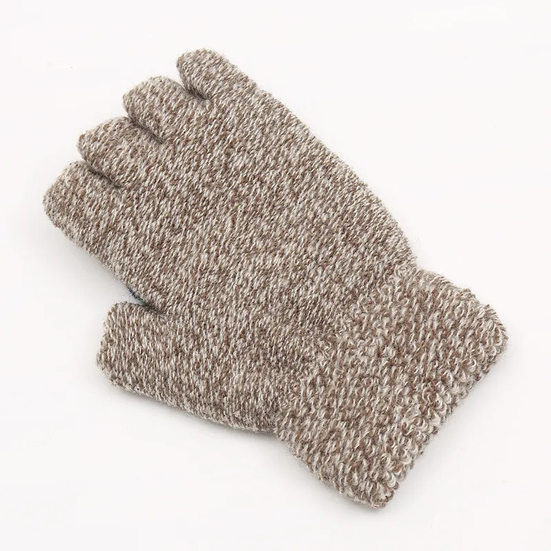 Korean Version Of The New Trend Men's Children's Striped Half Finger Flip Gloves Winter Travel Warm  Wholesale display picture 9