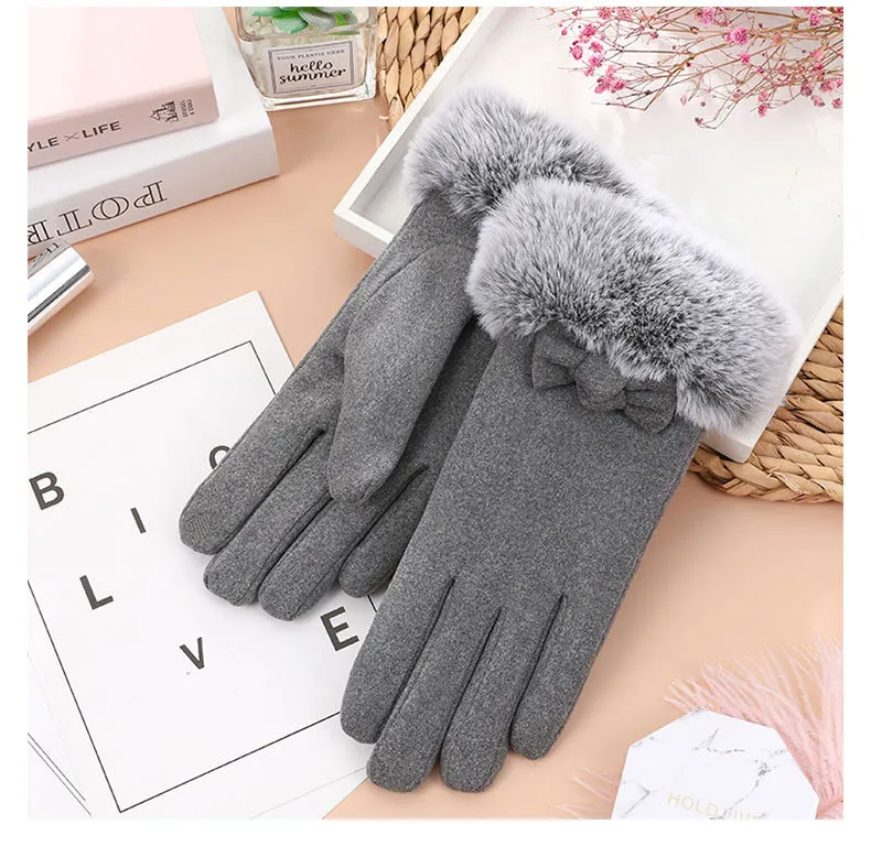 Wholesale And Retail German Velvet Gloves Korean Version Of Wool Mouth Thickened Warm Gloves Outdoor Riding Ladies Plus Velvet Gloves Wool Mouth display picture 8