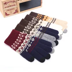 New Winter Cold Plus Velvet KT Cat Jacquard Ladies Finger Knitted Warm Autumn And Winter Touch Screen Gloves Wholesale display picture 3