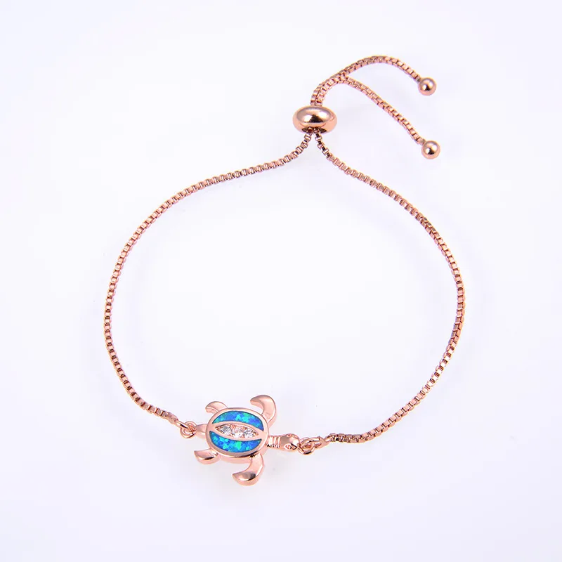 Copper 18K Gold Plated Polishing Plating Inlay Tortoise Opal Zircon Charms Bracelets display picture 15