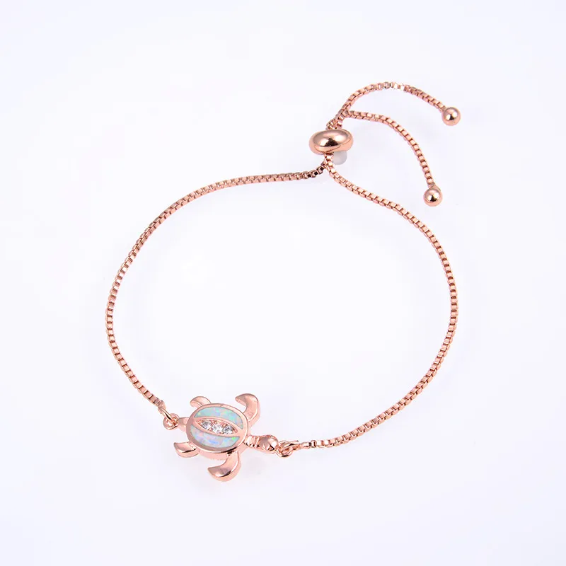 Copper 18K Gold Plated Polishing Plating Inlay Tortoise Opal Zircon Charms Bracelets display picture 21