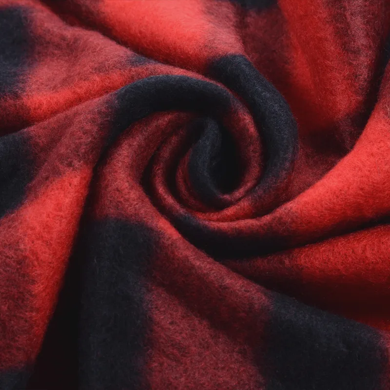 Autumn And Winter Children's Double-sided Plaid Scarf Men's Adult Scarf Hanging Beard Annual Gift Red Scarf Wholesale display picture 11