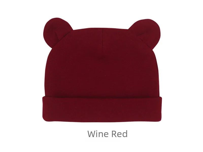 New Infant Fetal Cap Newborn Head Cap Solid Color Ear  Hat Boys And Girls Baby Hat A54 display picture 12