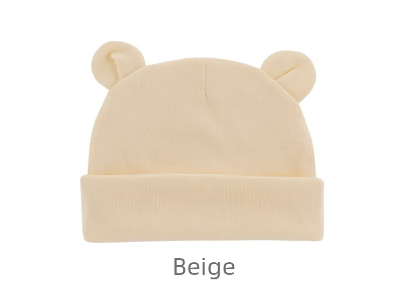 New Infant Fetal Cap Newborn Head Cap Solid Color Ear  Hat Boys And Girls Baby Hat A54 display picture 15