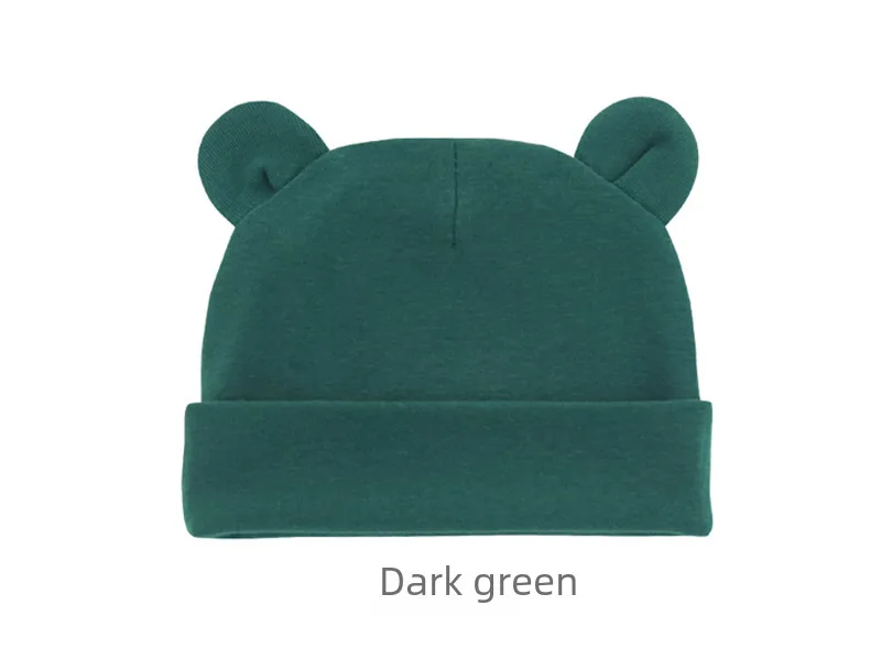 New Infant Fetal Cap Newborn Head Cap Solid Color Ear  Hat Boys And Girls Baby Hat A54 display picture 16