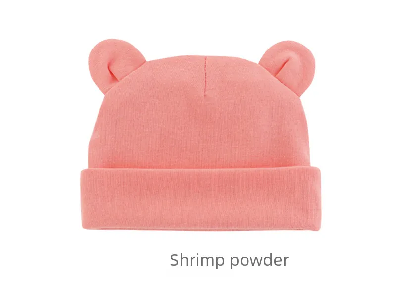 New Infant Fetal Cap Newborn Head Cap Solid Color Ear  Hat Boys And Girls Baby Hat A54 display picture 19
