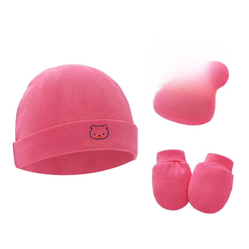 Newborn Baby Cap Baby Hat Baby Gloves Baby Shoes Three-piece Set 892 display picture 13