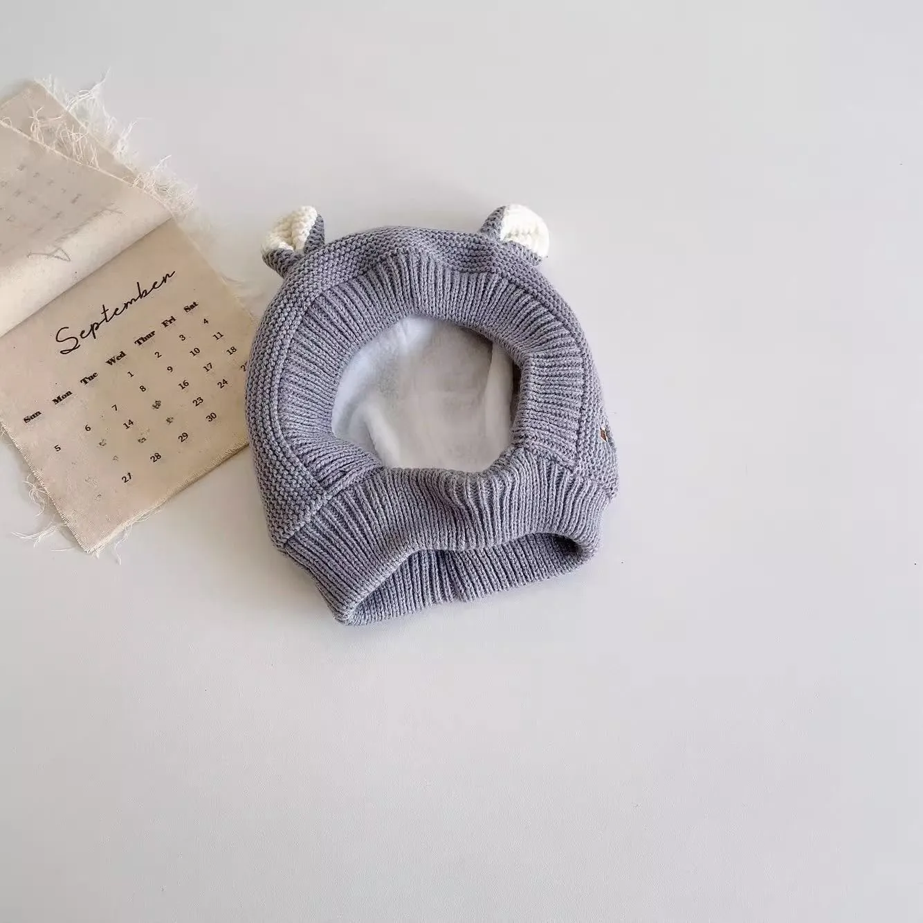 Winter Fleece-lined Thickened Children's Baby Rabbit Ear Protection Baby Boys And Girls Knitted Hat Cute Wool Hat display picture 4