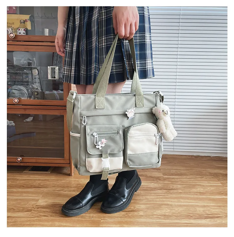 Korean-style Ulzzang Academy Style Vintage Mori Artistic  Girl Student Colored Large Capacity Shoulder Bag display picture 6