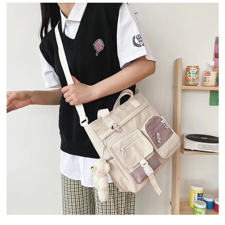 Korean-style Ulzzang Academy Style Vintage Mori Artistic  Girl Student Colored Large Capacity Shoulder Bag display picture 8