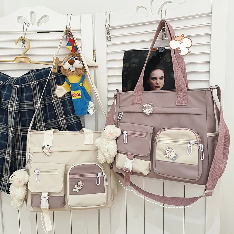 Korean-style Ulzzang Academy Style Vintage Mori Artistic  Girl Student Colored Large Capacity Shoulder Bag display picture 9