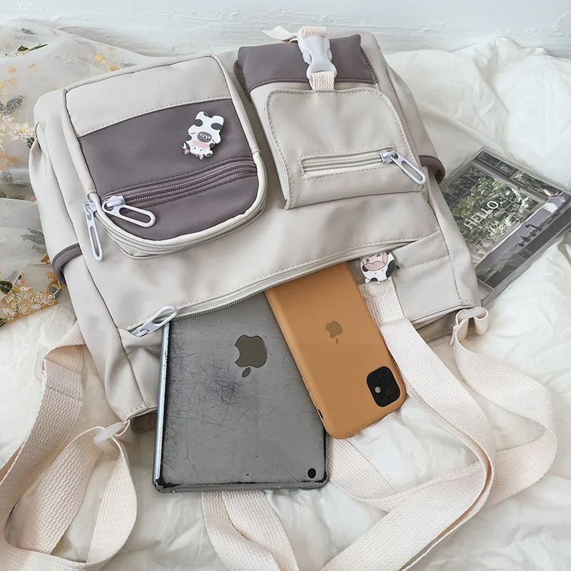 Korean-style Ulzzang Academy Style Vintage Mori Artistic  Girl Student Colored Large Capacity Shoulder Bag display picture 13