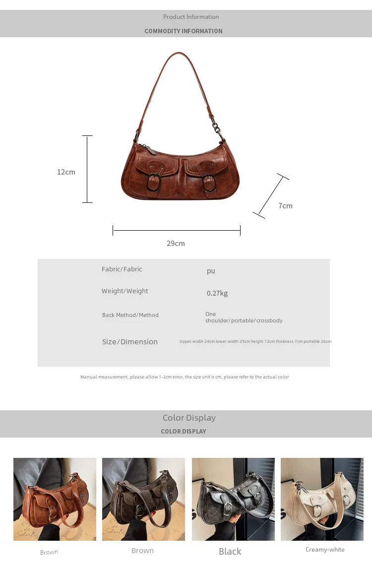 Wholesale Sweet Cool Motorcycle Bag For Women  New Niche Fashion Shoulder Underarm Bag Small Red Book  Women's Bag display picture 2