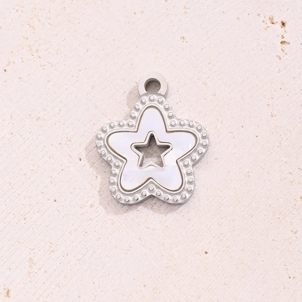 1 Pc/Package 15x12.5mm Hole 1~1.9mm 304 Stainless Steel Shell 18K Gold Plated Star Simple Solid Color Polished Pendant display picture 4