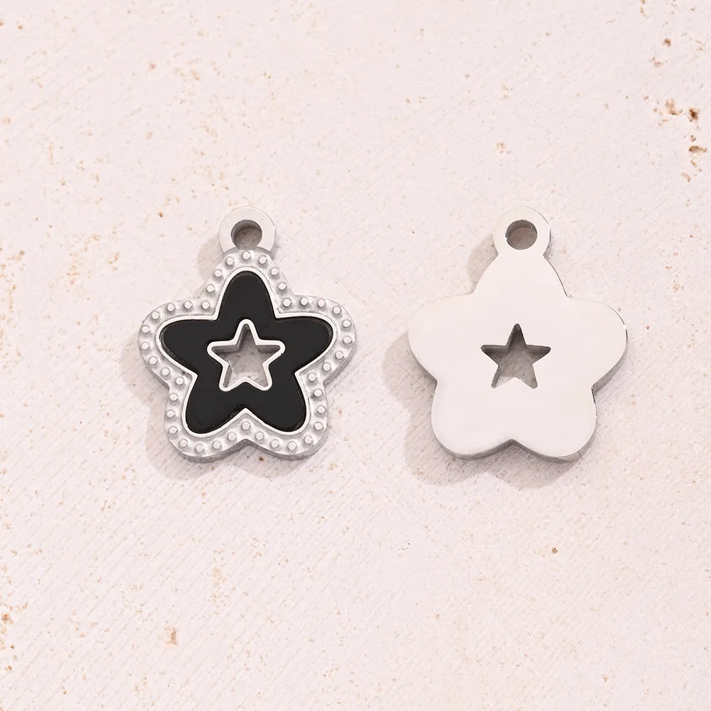 1 Pc/Package 15x12.5mm Hole 1~1.9mm 304 Stainless Steel Shell 18K Gold Plated Star Simple Solid Color Polished Pendant display picture 2