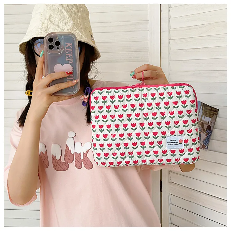Style New Tulip Hand File Bag 14 Inch Notebook 15 Computer Bag Tablet 11iPad Liner Bag display picture 4