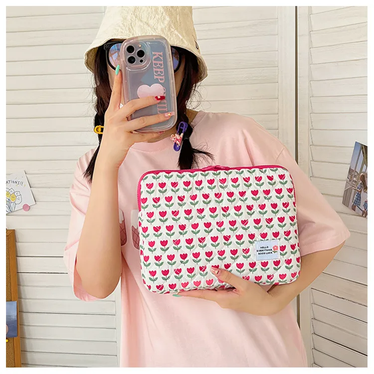 Style New Tulip Hand File Bag 14 Inch Notebook 15 Computer Bag Tablet 11iPad Liner Bag display picture 5