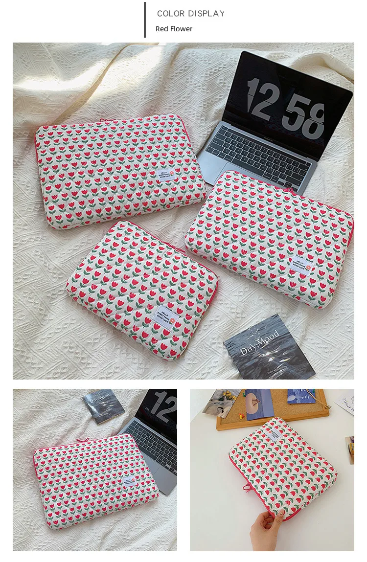 Style New Tulip Hand File Bag 14 Inch Notebook 15 Computer Bag Tablet 11iPad Liner Bag display picture 6