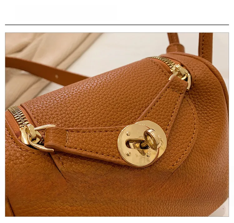 Retro Western Style Children's Bag  New PU Litchi Pattern Mini Portable Crossbody Shoulder Small Square Bag Trendy display picture 3