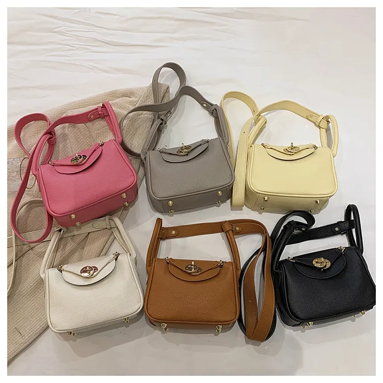 Retro Western Style Children's Bag  New PU Litchi Pattern Mini Portable Crossbody Shoulder Small Square Bag Trendy display picture 9