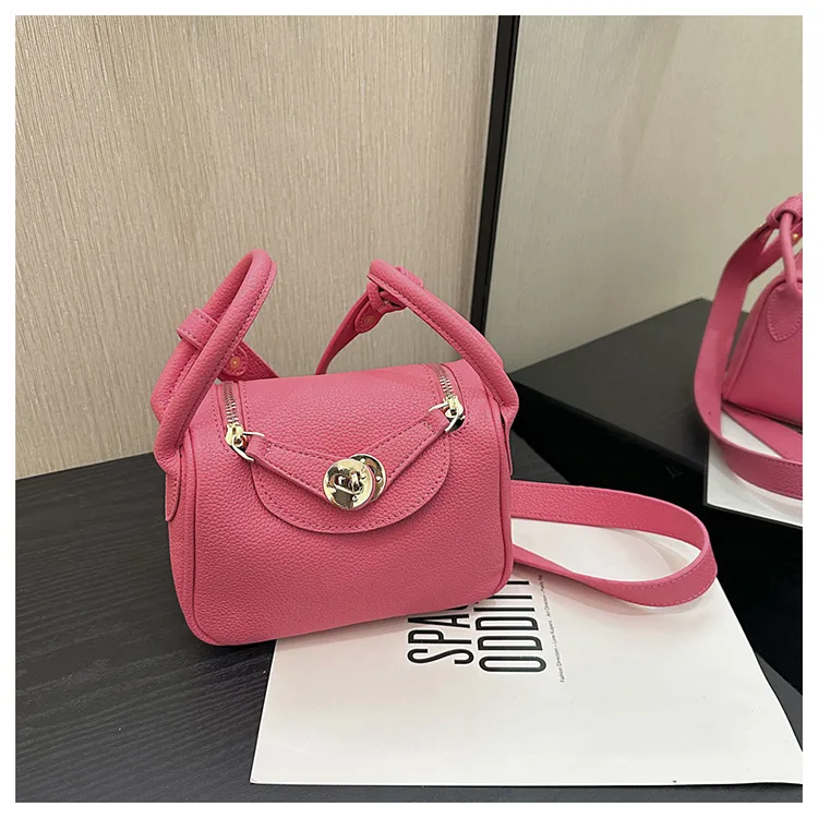 Retro Western Style Children's Bag  New PU Litchi Pattern Mini Portable Crossbody Shoulder Small Square Bag Trendy display picture 18