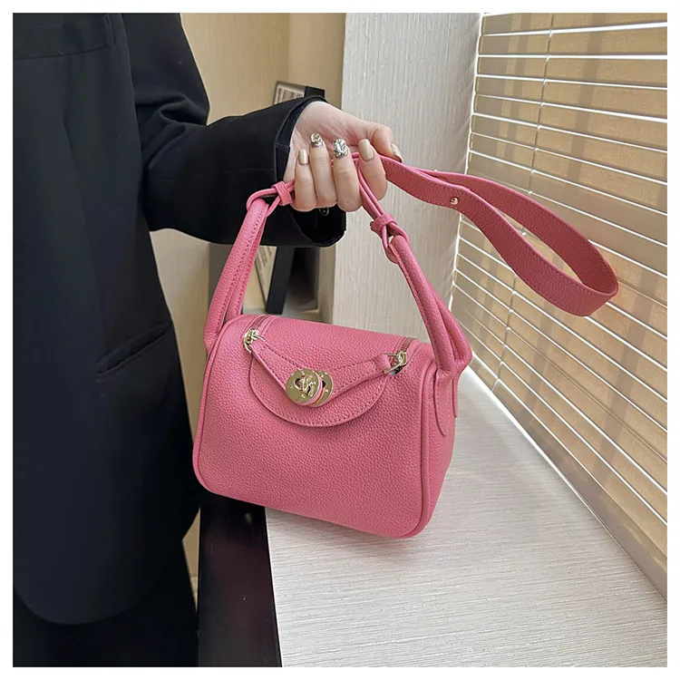 Retro Western Style Children's Bag  New PU Litchi Pattern Mini Portable Crossbody Shoulder Small Square Bag Trendy display picture 24