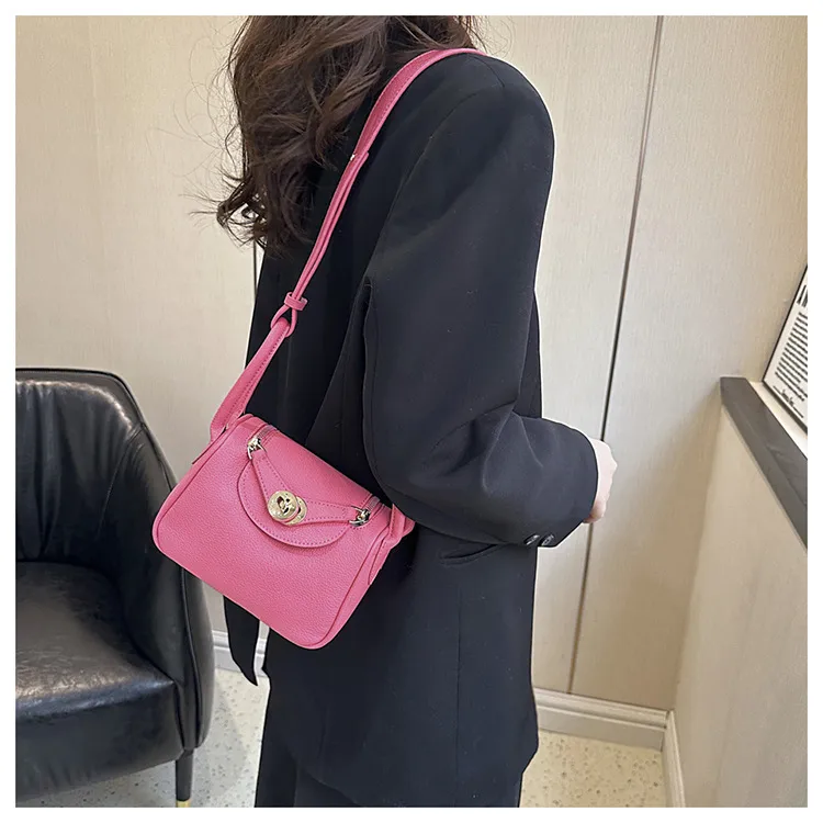 Retro Western Style Children's Bag  New PU Litchi Pattern Mini Portable Crossbody Shoulder Small Square Bag Trendy display picture 25