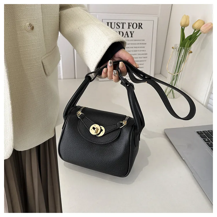 Retro Western Style Children's Bag  New PU Litchi Pattern Mini Portable Crossbody Shoulder Small Square Bag Trendy display picture 26