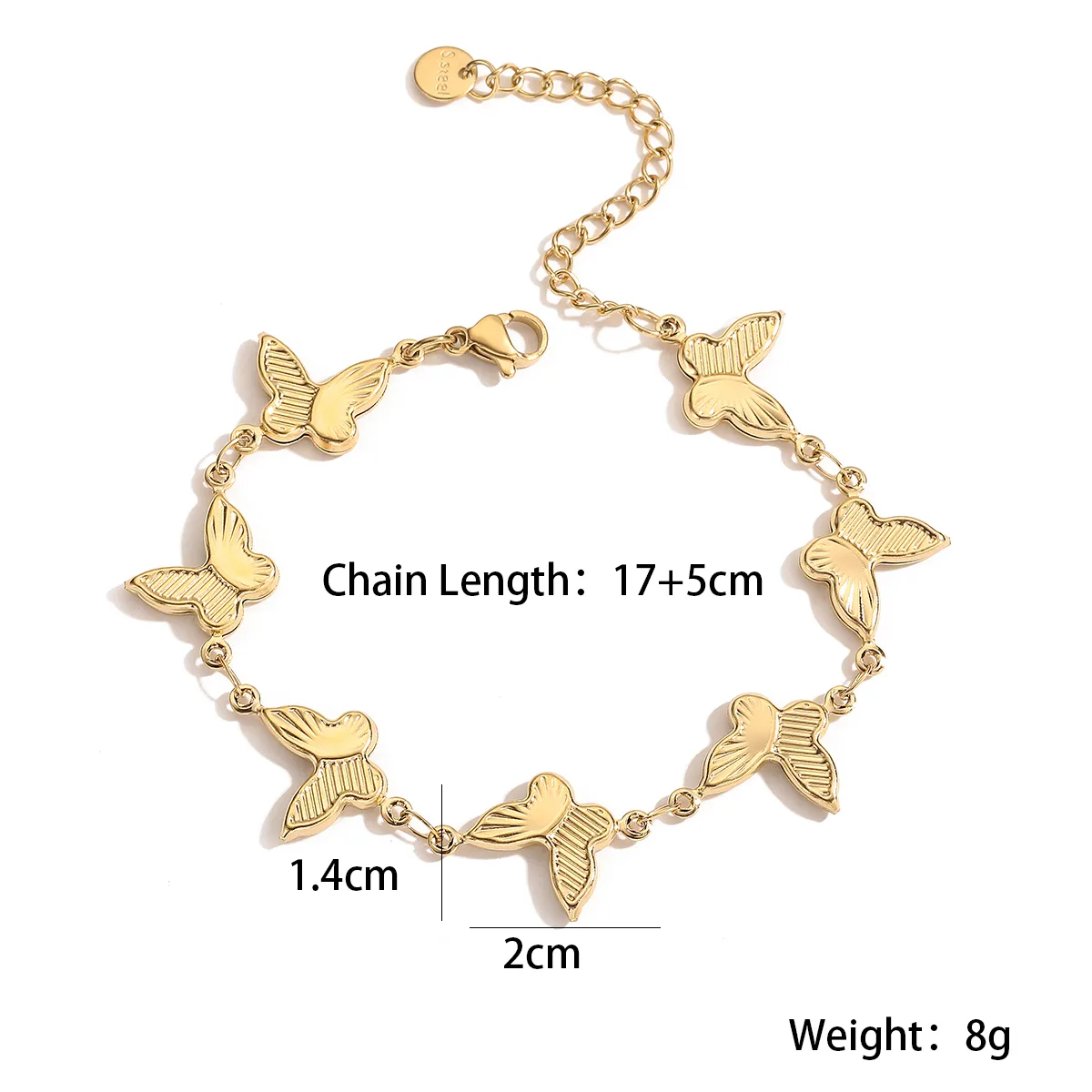Retro Simple Style Commute Butterfly 304 Stainless Steel Bracelets In Bulk display picture 1