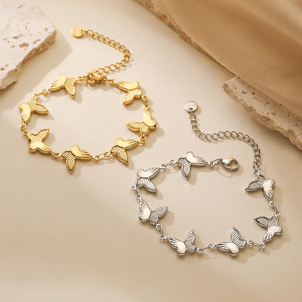 Retro Simple Style Commute Butterfly 304 Stainless Steel Bracelets In Bulk display picture 5