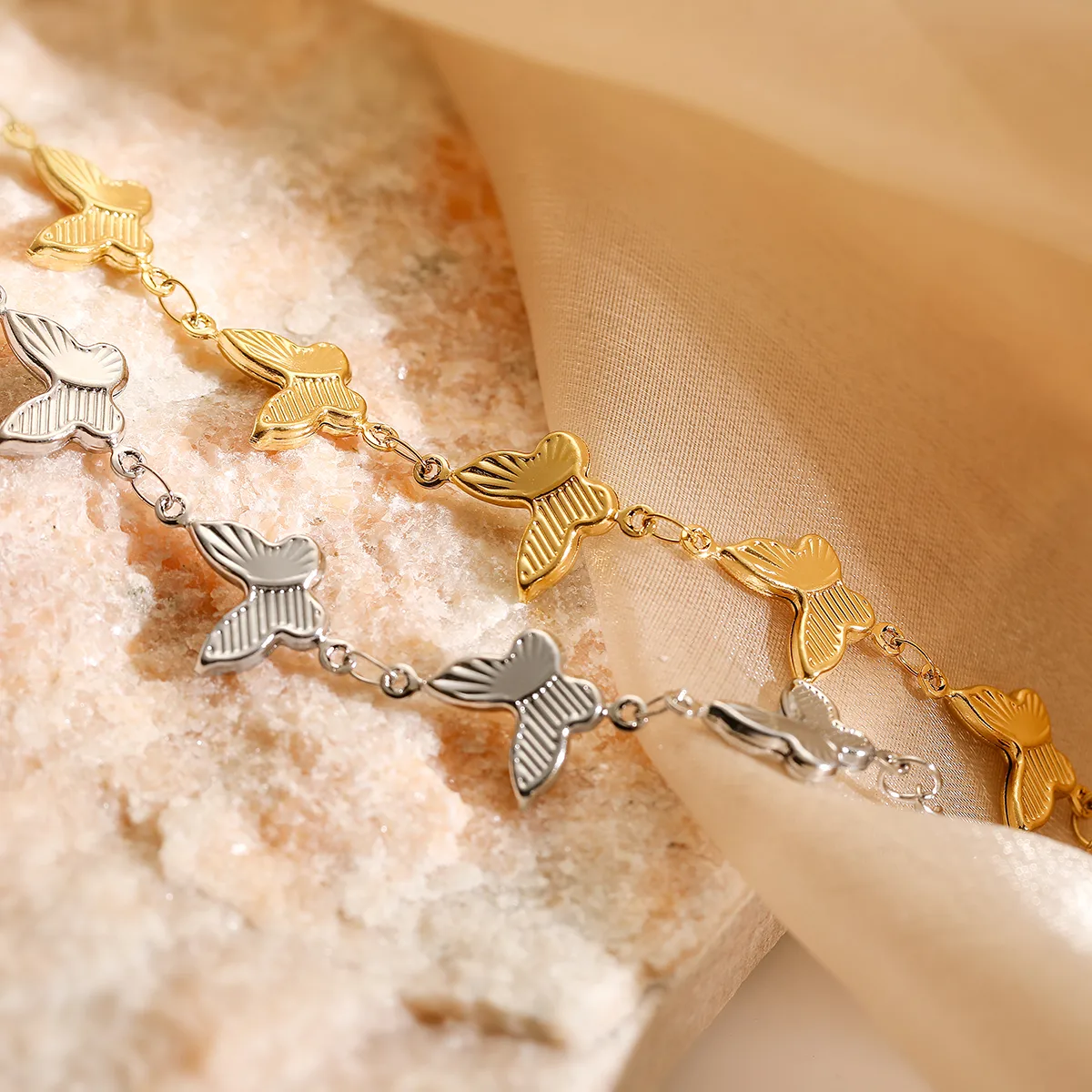 Retro Simple Style Commute Butterfly 304 Stainless Steel Bracelets In Bulk display picture 4