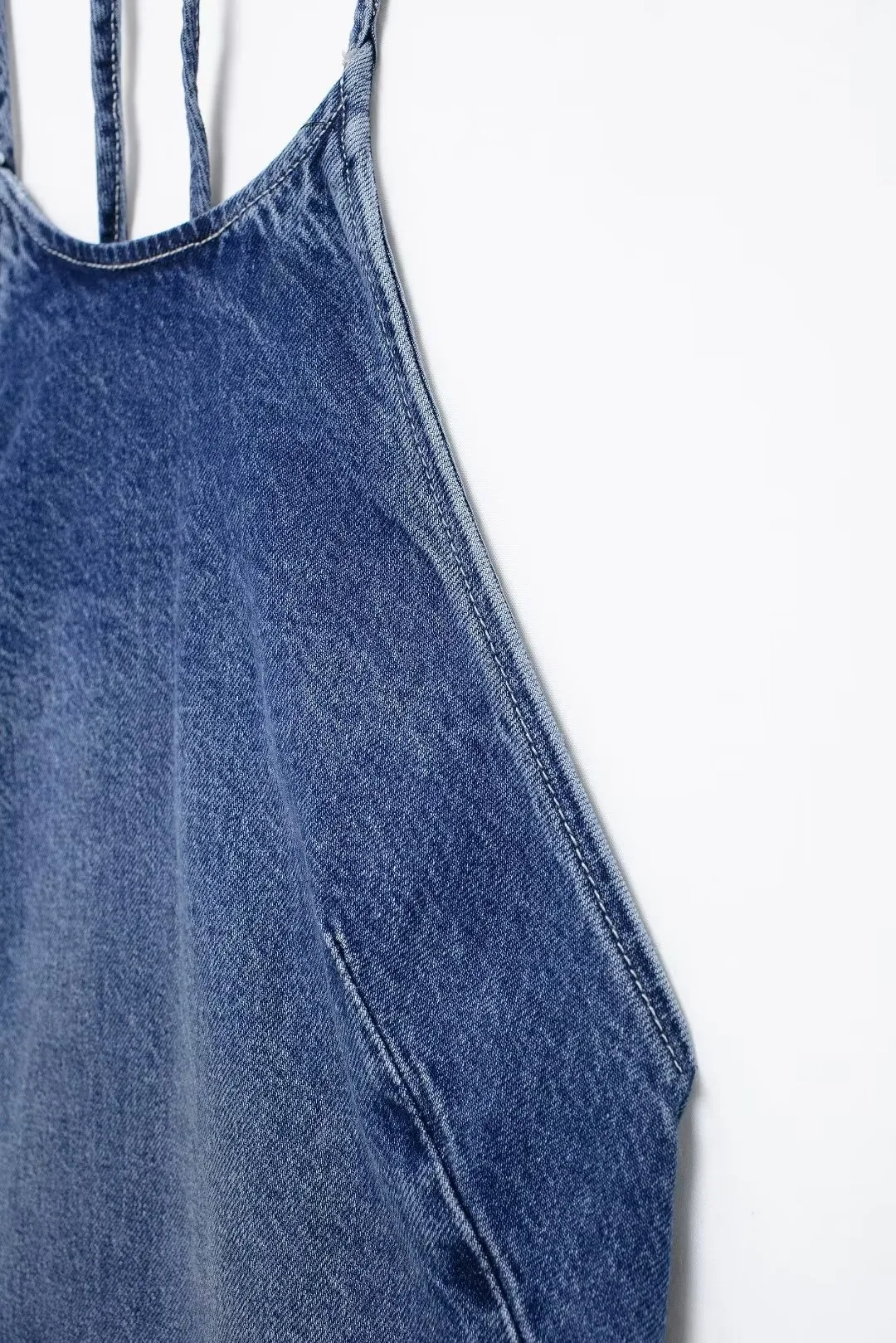 Women's Denim Dress Sexy Halter Neck Sleeveless Solid Color Above Knee Holiday display picture 8